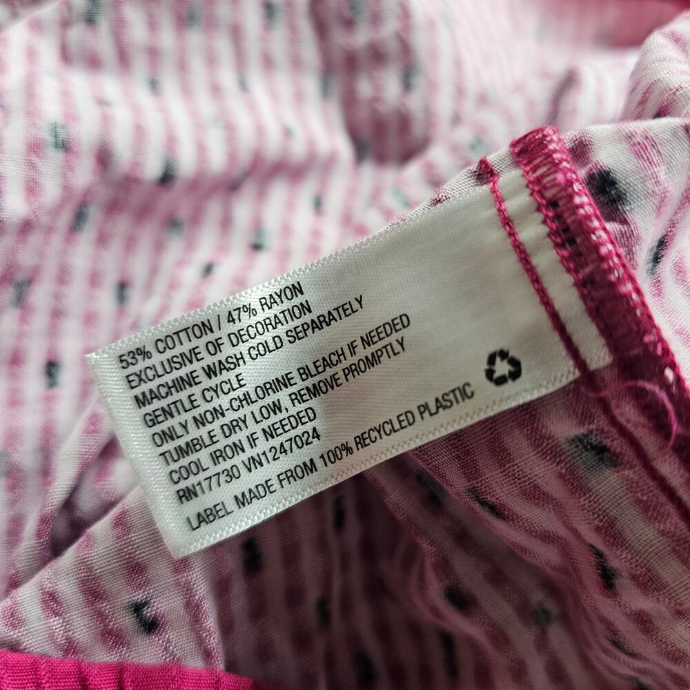 Knox Rose Babydoll Blouse Womens Size Small Pink Boho Pleated Fairy Cottage Y2K - Picture 9 of 9